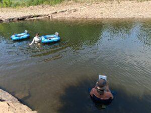 Guests from Korea experience Ozark swimming hole