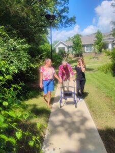 Walking with Dad at Memory Care