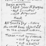 Sam Hogan's Funeral Notes pg. 1